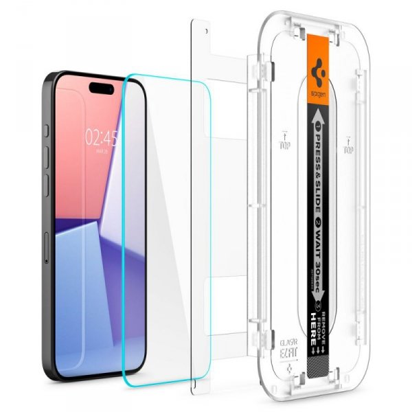 SZKŁO HARTOWANE SPIGEN GLAS.TR ”EZ FIT” 2-PACK IPHONE 15 PRO MAX CLEAR