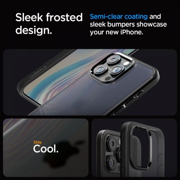 ETUI SPIGEN  ULTRA HYBRID IPHONE 15 PRO FROST BLACK