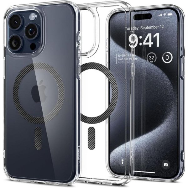 ETUI SPIGEN  ULTRA HYBRID MAG MAGSAFE IPHONE 15 PRO CARBON FIBER