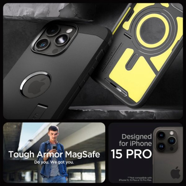 ETUI SPIGEN  TOUGH ARMOR MAG MAGSAFE IPHONE 15 PRO BLACK