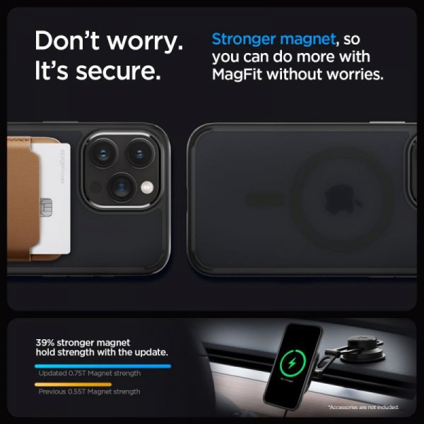 ETUI SPIGEN  ULTRA HYBRID MAG MAGSAFE IPHONE 15 PRO FROST BLACK