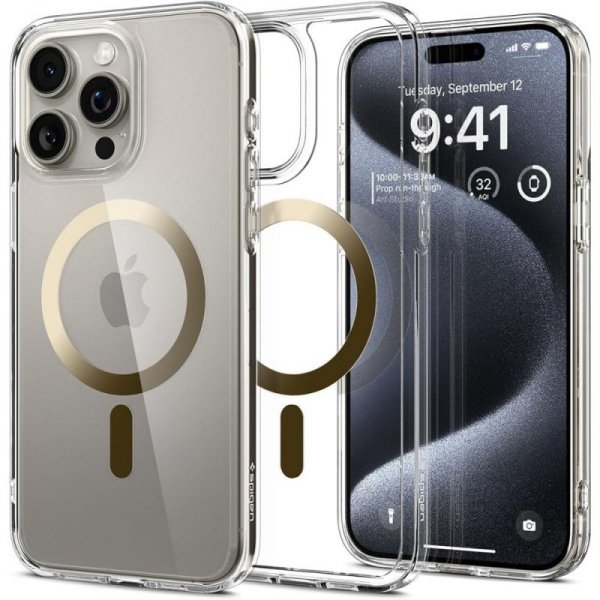 ETUI SPIGEN  ULTRA HYBRID MAG MAGSAFE IPHONE 15 PRO GOLD