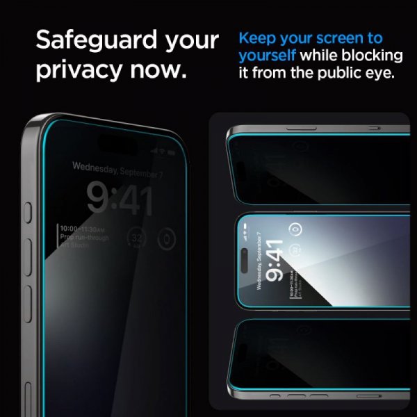 SZKŁO HARTOWANE SPIGEN GLAS.TR ”EZ FIT” IPHONE 15 PRIVACY