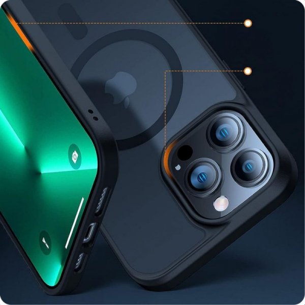 ETUI PLECKI CASE NAKŁADKA TECH-PROTECT  MAGMAT MAGSAFE IPHONE 13 PRO MAX BLACK/CLEAR