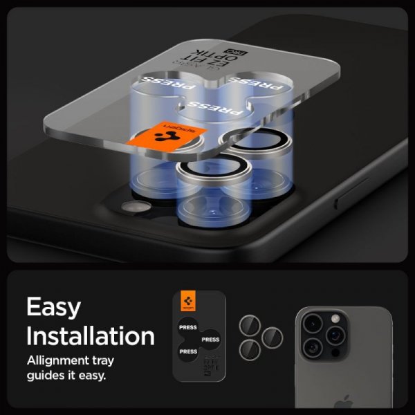 OSŁONA APARATU SPIGEN OPTIK PRO GLAS.TR ”EZ FIT” CAMERA PROTECTOR 2-PACK IPHONE 14 PRO / PRO MAX / 15 PRO / PRO MAX / 16 PRO / P