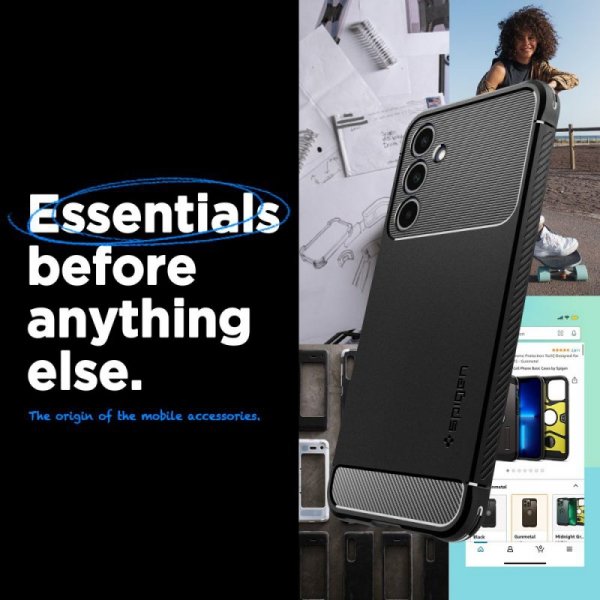 ETUI SPIGEN  RUGGED ARMOR GALAXY A25 5G MATTE BLACK