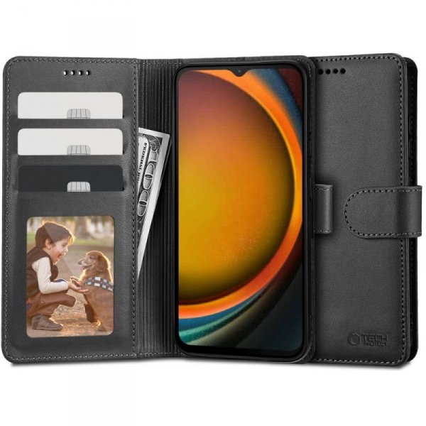 OTWIERANE KSIĄŻKOWE ETUI FUTERAŁ TECH-PROTECT  WALLET SAMSUNG GALAXY XCOVER 7 BLACK