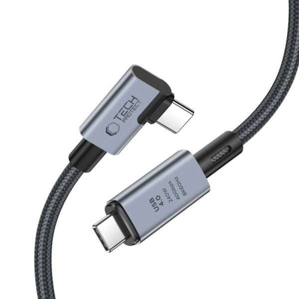 TECH-PROTECT ULTRABOOST MAX ”L” USB 4.0 8K 40GBPS TYPE-C KABEL  PD240W 150CM GREY
