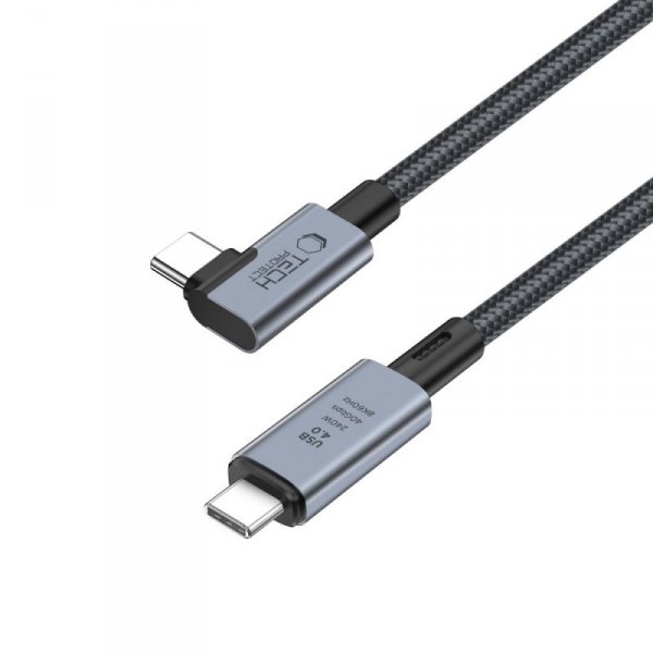 TECH-PROTECT ULTRABOOST MAX ”L” USB 4.0 8K 40GBPS TYPE-C KABEL  PD240W 150CM GREY