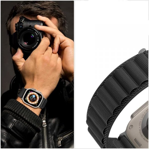 TECH-PROTECT NYLON PRO APPLE WATCH 6 / 7 / 8 / 9 / 10 / SE / ULTRA 1 / 2 (44 / 45 / 46 / 49 MM) TITANIUM/OLIVE