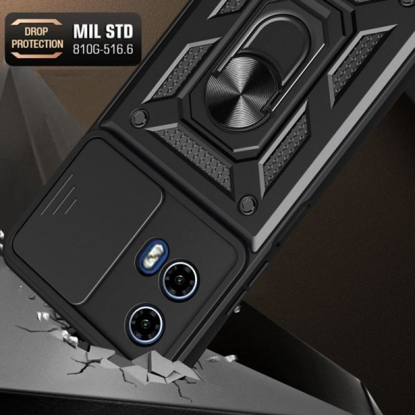 ETUI PANCERNE ETUI PLECKI NAKŁADKA CASE TECH-PROTECT   CAMSHIELD PRO MOTOROLA EDGE 50 FUSION 5G BLACK