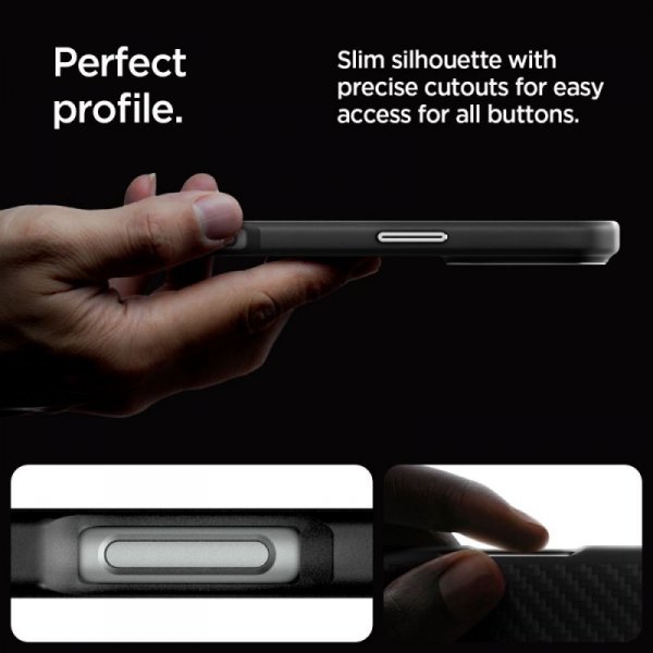 SPIGEN ENZO ARAMID MAG MAGSAFE IPHONE 16 PRO MAX BLACK/SILVER