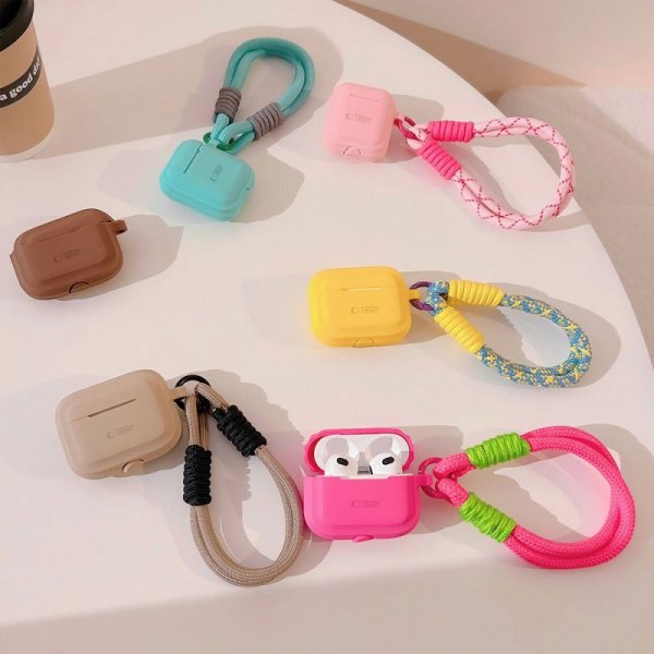 TECH-PROTECT SILICONE ROPE APPLE AIRPODS PRO 1 / 2 CAFFE LATTE