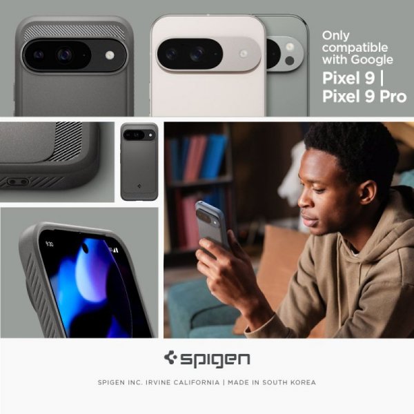 ETUI SPIGEN  RUGGED ARMOR GOOGLE PIXEL 9 / 9 PRO MARBLE GREY