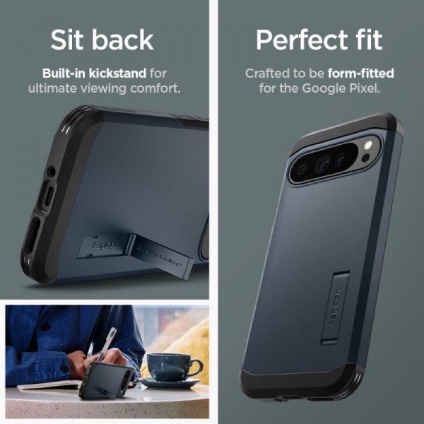 ETUI SPIGEN  TOUGH ARMOR GOOGLE PIXEL 9 PRO XL METAL SLATE