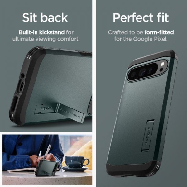 ETUI SPIGEN  TOUGH ARMOR GOOGLE PIXEL 9 PRO XL ABYSS GREEN