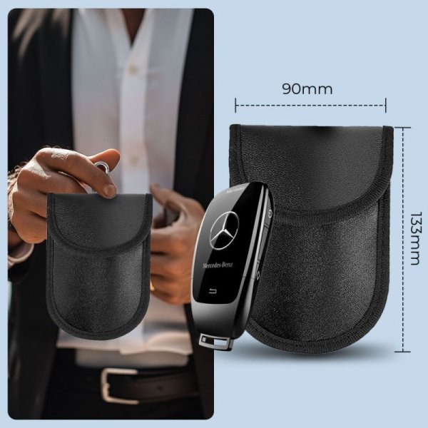 KLATKA FARADAYA ETUI TECH-PROTECT  KLR100 POUCH KEYLESS RFID SIGNAL BLOCKER CASE BLACK