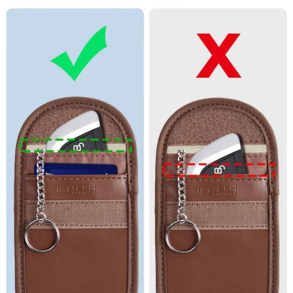 KLATKA FARADAYA ETUI TECH-PROTECT  KLR100 POUCH KEYLESS RFID SIGNAL BLOCKER CASE ESPRESSO