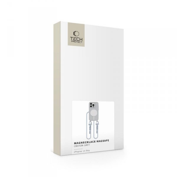 ETUI TECH-PROTECT  MAGNECKLACE MAGSAFE IPHONE 14 PRO CRAYON GREY