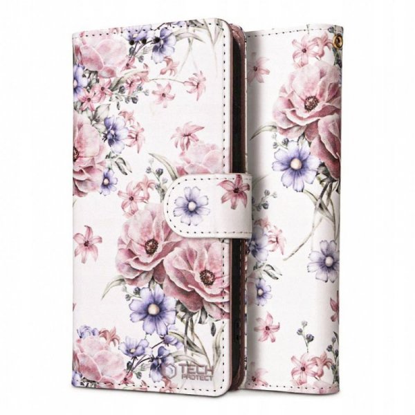 OTWIERANE KSIĄŻKOWE ETUI FUTERAŁ TECH-PROTECT  WALLET XIAOMI REDMI 14C / POCO C75 BLOSSOM FLOWER