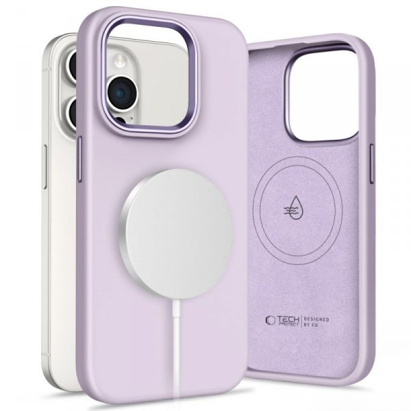 ETUI PLECKI CASE TECH-PROTECT  SILICONE PURE MAGSAFE IPHONE 15 PRO MAX MAUVE