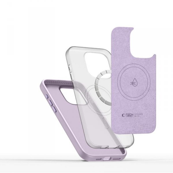 ETUI PLECKI CASE TECH-PROTECT  SILICONE PURE MAGSAFE IPHONE 15 PRO MAX MAUVE