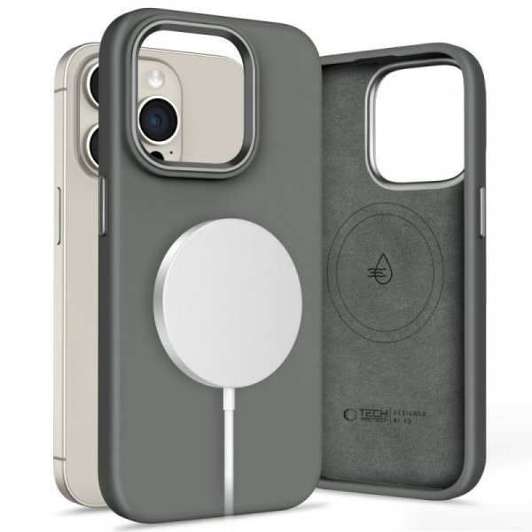ETUI PLECKI CASE TECH-PROTECT  SILICONE PURE MAGSAFE IPHONE 15 PRO MAX CLAY