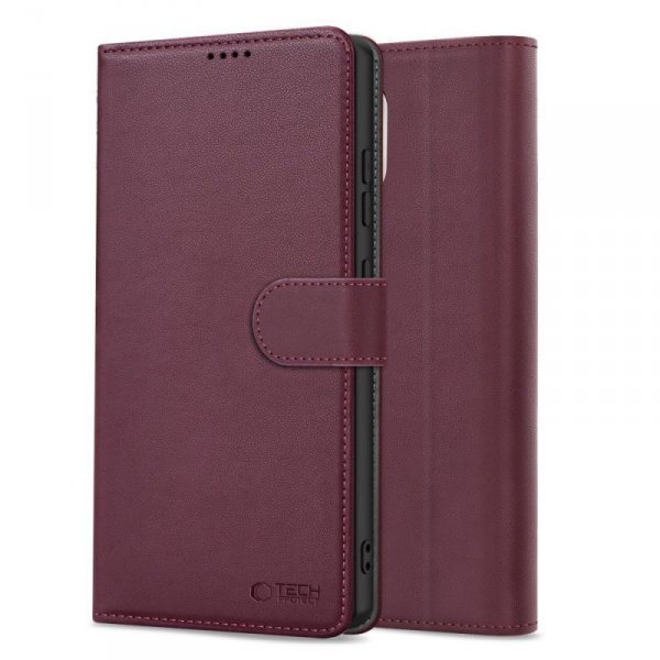 OTWIERANE KSIĄŻKOWE ETUI FUTERAŁ TECH-PROTECT  WALLET IPHONE SE 4 2025 MULBERRY