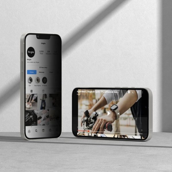 SZKŁO PRYWATYZUJĄCE RINGKE EASY SLIDE 2-PACK IPHONE 13 / 13 PRO / 14 / 16E PRIVACY
