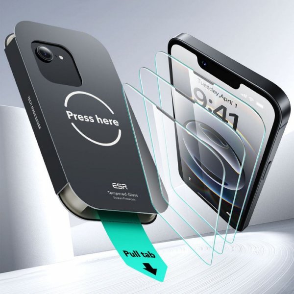 SZKŁO HARTOWANE ESR ULTRAFIT TEMPERED GLASS 2-PACK IPHONE 13 / 13 PRO / 14 / 16E CLEAR