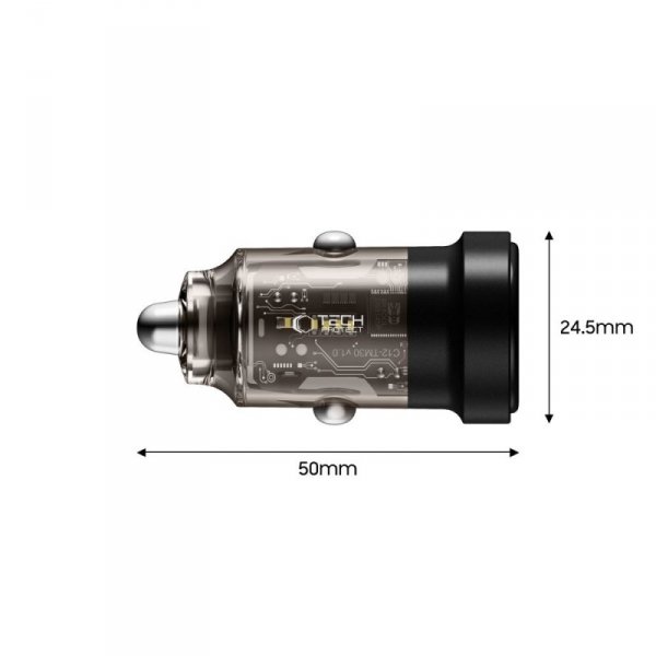 TECH-PROTECT CC03 2-PORT CAR CHARGER PD 45W / QC3.0 BLACK