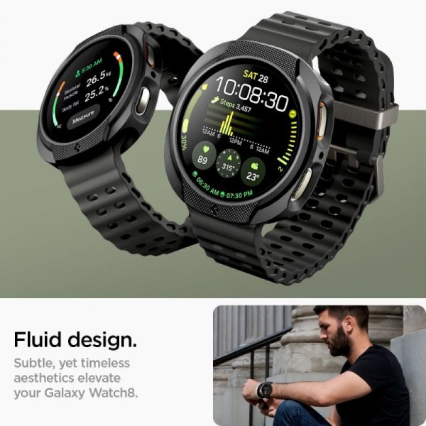 Etui Spigen Liquid Air do Samsung Galaxy Watch 8 (44 mm) – Matowy Czarny (Matte Black)