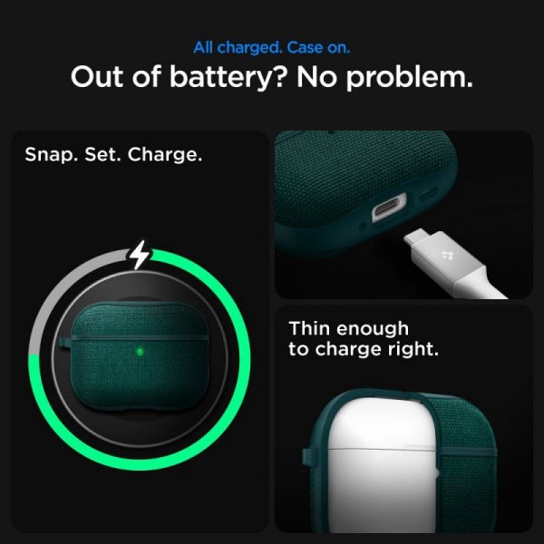 Etui Spigen Urban Fit do Apple AirPods Pro 3 – Nocna Zieleń (Midnight Green)