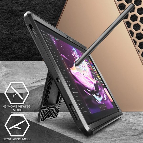 Supcase Unicorn Beetle Pro Etui Pancerne do Samsung Galaxy Tab S9 / S9 FE / S10 FE / / S10 LITE 10.9 X710 / X716B / X510 / X516B / X520 / X526 / X400  Czarne