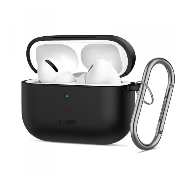 Etui Silikonowe z Karabińczykiem Tech-Protect Silicone Hook do AirPods Pro 3 Black (Czarny)