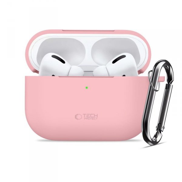 Etui Silikonowe z Karabińczykiem Tech-Protect Silicone Hook do AirPods Pro 3 Dusty Pink (Pudrowy Róż)