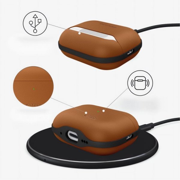 Etui Ochronne Tech-Protect NaturalFit do Apple AirPods Pro 3 Brown (Brązowy)