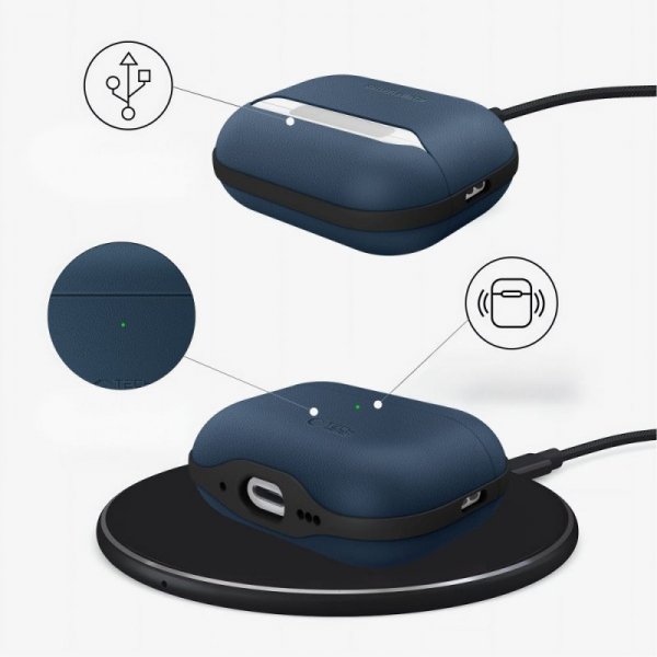 Etui Ochronne Tech-Protect NaturalFit do Apple AirPods Pro 3 Navy Blue (Granatowy)