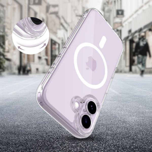 Przezroczyste Etui MagSafe Tech-Protect MagPeak CC do iPhone 17 Clear