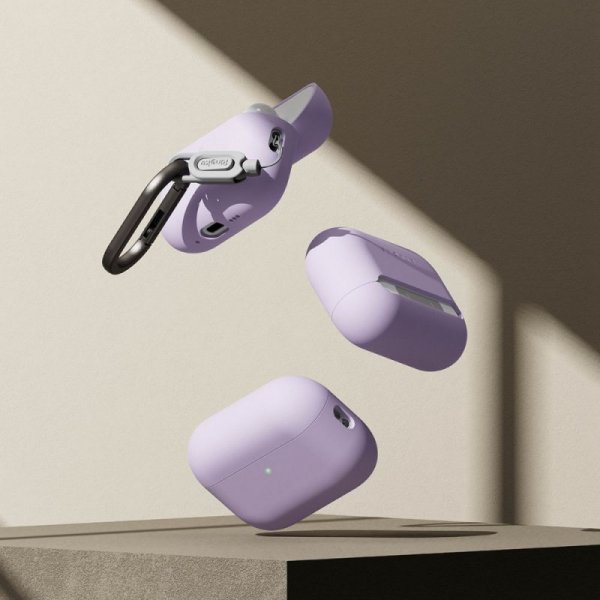 Silikonowe Etui do AirPods Pro 3 Ringke Silicone Lawendowe Purple Jasnofioletowy