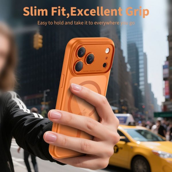 Etui Magnetyczne Tech-Protect MagPeak MagSafe CC do iPhone 17 Pro Cosmic Orange/Clear