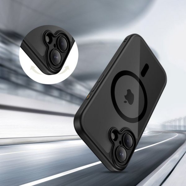 Etui Magnetyczne Tech-Protect MagPeak MagSafe CC do iPhone 17 Black/Clear