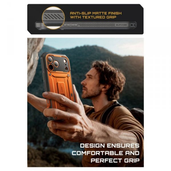 Supcase Unicorn Beetle Pro Etui Pancerne 360 do iPhone 17 Pro Max Koralowe + Klips
