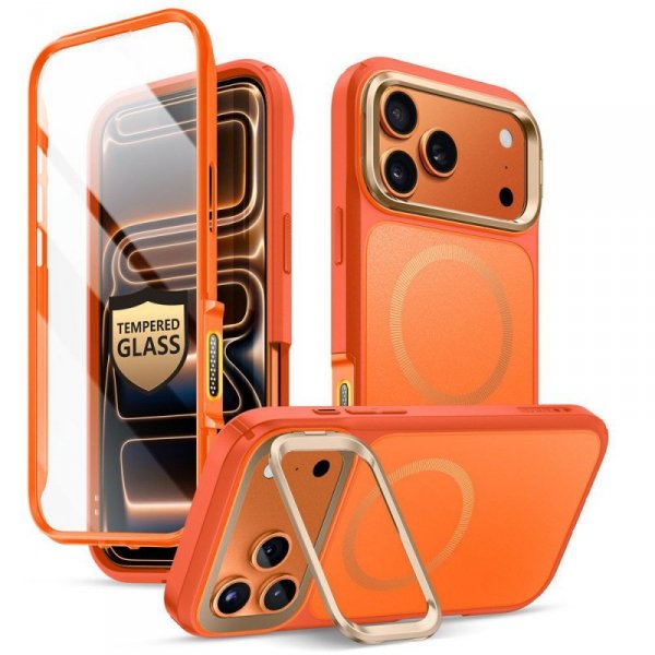 Supcase IBLSN Ares Flip Mag MagSafe Etui Pancerne do iPhone 17 Pro Max Koralowe