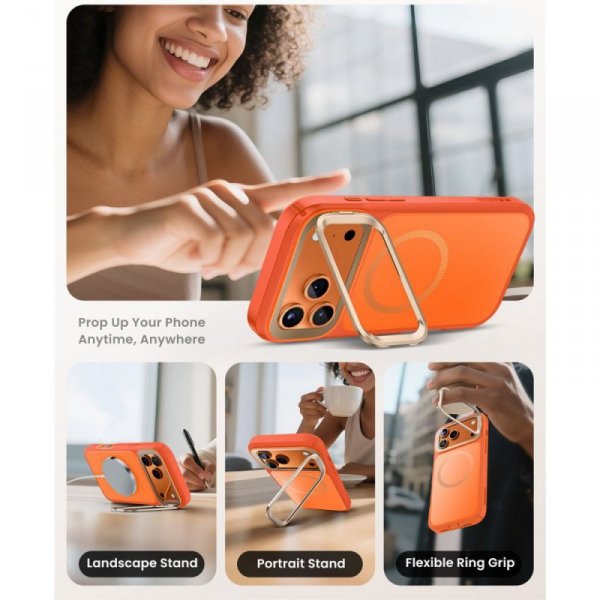 Supcase IBLSN Ares Flip Mag MagSafe Etui Pancerne do iPhone 17 Pro Max Koralowe