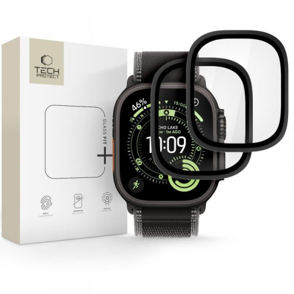 Szkło Hartowane z Ramką Tech-Protect Glass Ring do Apple Watch Ultra 1 / 2 / 3 (49 mm) Black