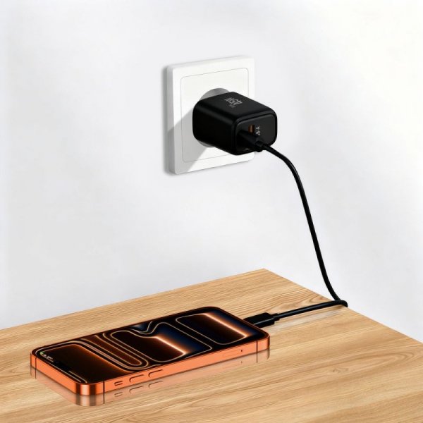 Ładowarka Sieciowa Tech-Protect NCA45W-GAN 2-Port PD45W QC3.0 Black + Kabel USB-C