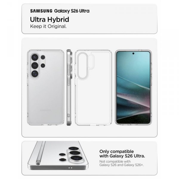 Etui Spigen Ultra Hybrid do Samsung Galaxy S26 Ultra Crystal Clear (Przezroczysty)