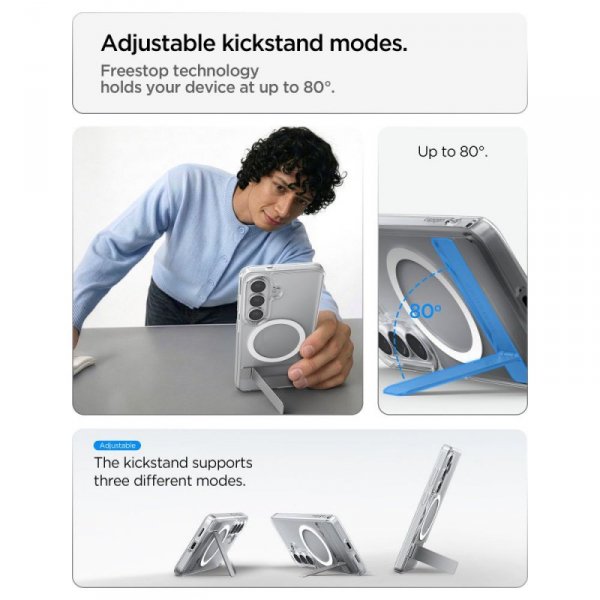 Etui Spigen Ultra Hybrid "S" Mag MagSafe do Samsung Galaxy S26+ Plus Clear/White (Przezroczysty/Biały)