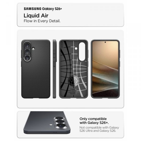 Etui Spigen Liquid Air do Samsung Galaxy S26+ Plus Matte Black (Matowy Czarny)